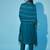 Teal cotton silk jacquard designer festive wear readymade suit