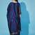 Navy blue cotton silk jacquard designer festive wear readymade suit