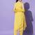 Yellow silk blend designer festive wear readymade suit