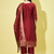 Maroon cotton silk jacquard designer festive wear readymade suit