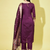 Purple cotton silk jacquard designer festive wear readymade suit