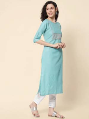 Firozi cotton blend designer festive wear readymade suit 2