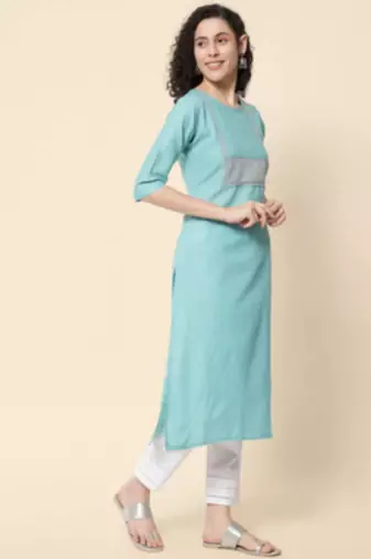 Firozi cotton blend designer festive wear readymade suit