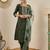 Floral embroidered viscose rayon round neck kurta trouser & dupatta