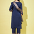 Blue cotton silk jacquard designer festive wear readymade suit