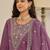 Floral embroidered silk blend round neck kurta trouser & dupatta