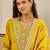 Floral embroidered silk blend round neck kurta trouser & dupatta