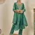 Floral embroidered silk blend round neck kurta trouser & dupatta