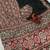 black ajarakh print with mirror and beautiful tussle crepe silk saree