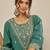 Floral embroidered silk blend round neck kurta trouser & dupatta