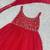 Women’s red embroidered anarkali gown with dupatta for party wear