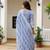Women’s sky blue mal cotton lucknowi work gown set