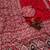 red ajarakh print with mirror and beautiful tussle crepe silk saree