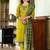 Floral embroidered viscose rayon round neck kurta trouser & dupatta