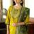 Floral embroidered viscose rayon round neck kurta trouser & dupatta