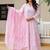 Women’s pink mal cotton lucknowi work gown set