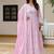 Women’s pink mal cotton lucknowi work gown set