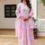 Women’s pink mal cotton lucknowi work gown set