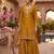 Mustard yellow embroidered kurta sharara set with dupatta for women