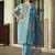 Floral embroidered viscose rayon round neck kurta trouser & dupatta