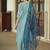 Floral embroidered viscose rayon round neck kurta trouser & dupatta