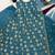 Teal blue heavy silk anarkali gown with beads hand work