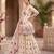 Designer wedding wear cream crepe silk printed embroidery peplum sharara set