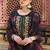 Floral embroidered viscose rayon round neck kurta trouser & dupatta