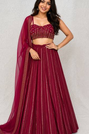 Georgette sequins Lehenga Set