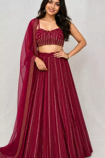 Georgette sequins Lehenga Set