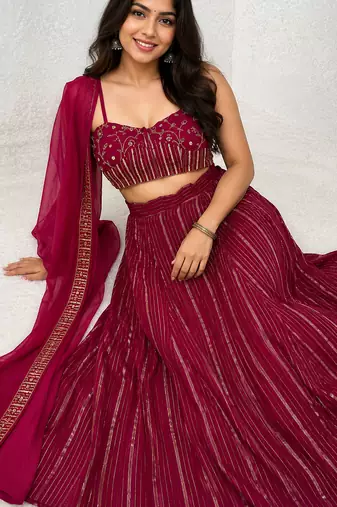 Georgette sequins Lehenga Set