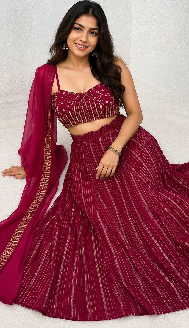 Georgette sequins Lehenga Set