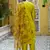 Floral embroidered viscose rayon round neck kurta trouser & dupatta