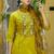 Floral embroidered viscose rayon round neck kurta trouser & dupatta