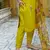 Floral embroidered viscose rayon round neck kurta trouser & dupatta