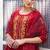 Floral embroidered viscose rayon round neck kurta trouser & dupatta