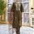 Floral embroidered viscose rayon round neck kurta trouser & dupatta