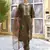 Floral embroidered viscose rayon round neck kurta trouser & dupatta