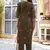 Floral embroidered viscose rayon round neck kurta trouser & dupatta