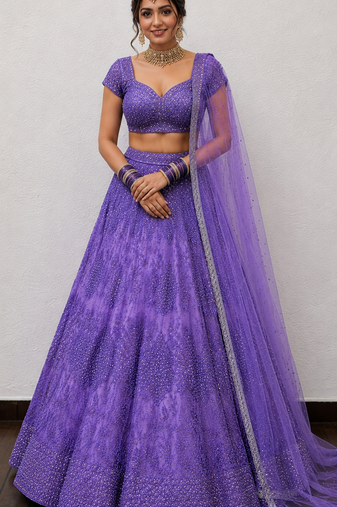 Glamorous Lehenga Choli with Zari Embroidery
