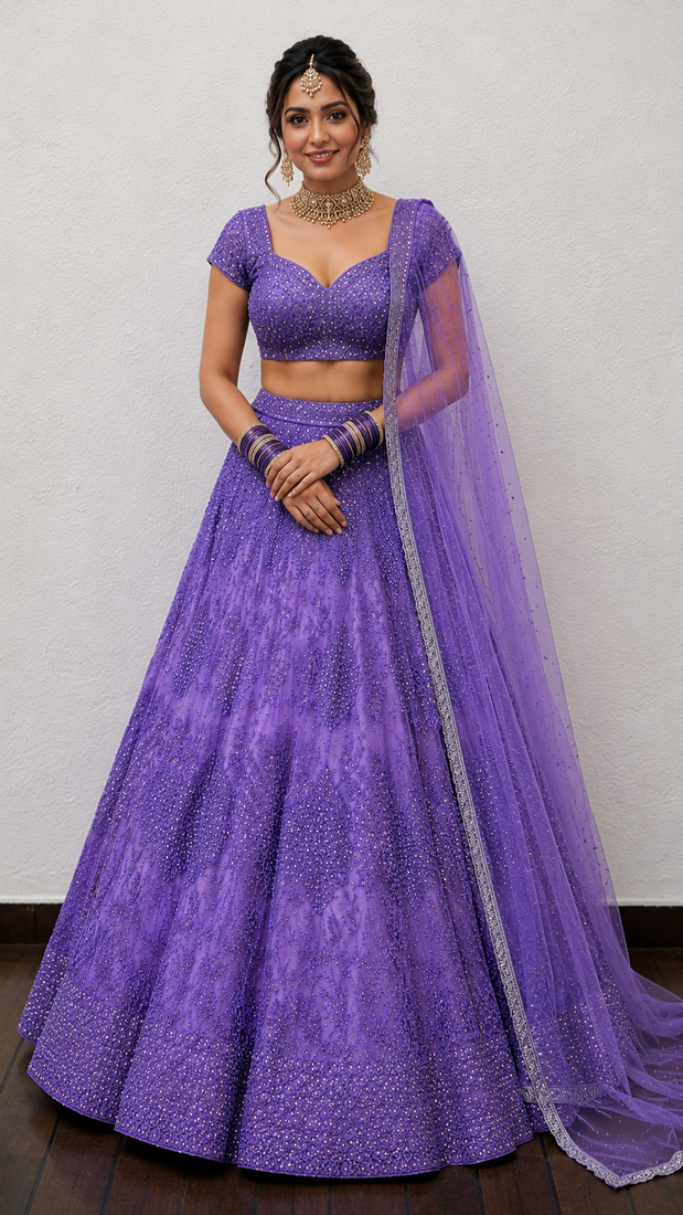 Glamorous Lehenga Choli with Zari Embroidery