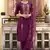 Floral embroidered viscose rayon round neck kurta trouser & dupatta