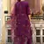 Floral embroidered viscose rayon round neck kurta trouser & dupatta