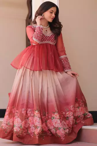 Designer Peplum Style ReadyMade Lehenga Choli