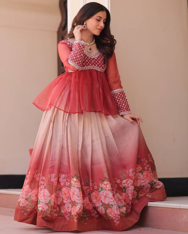 Designer Peplum Style ReadyMade Lehenga Choli