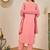 Floral embroidered cotton silk v neck kurta trouser & dupatta
