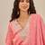Floral embroidered cotton silk v neck kurta trouser & dupatta