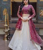Elegant Cosmos Embroidered Lehenga Choli with Dupatta