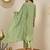 Floral embroidered cotton silk v neck kurta trouser & dupatta
