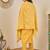 Floral embroidered cotton silk v neck kurta trouser & dupatta